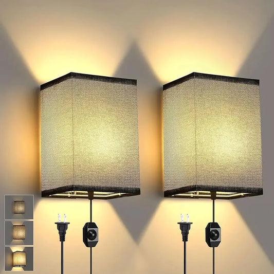 Indoor Dimmable Plug-in Wall Sconce with Switch